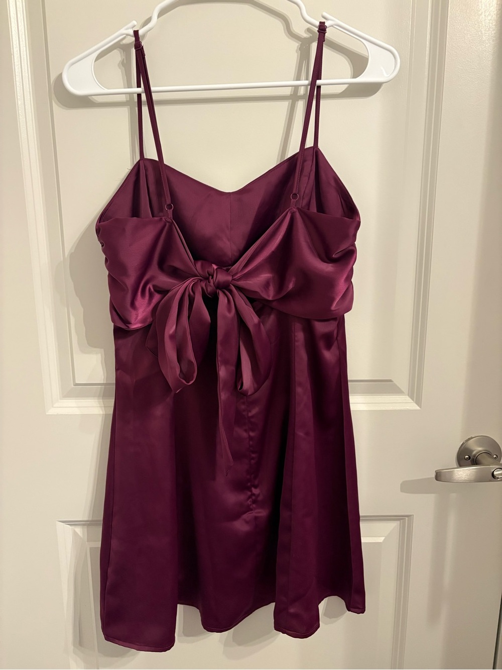 Urban Outfitters Bella Bow Back Satin Mini Dress